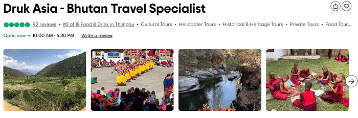 Druk Asia on TripAdvisor, winner of Traveler's Choice 2023
