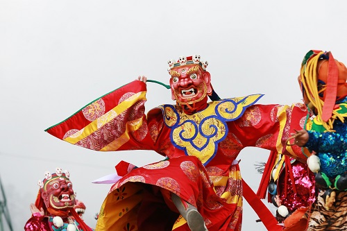 Masked dance in Bhutan festival